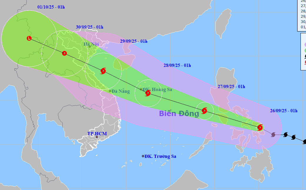 Bão Bualoi đêm nay vào Biển Đông, Hà Tĩnh khả năng mưa lớn