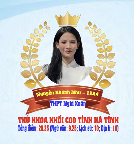 Chân dung nữ thủ khoa xinh đẹp khối C00 tỉnh Hà Tĩnh năm 2025