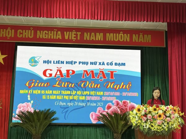 Hội Liên hiệp Phụ nữ xã Cổ Đạm tổ chức gặp mặt và giao lưu văn nghệ kỷ niệm 95 năm Ngày thành lập Hội Liên hiệp Phụ nữ Việt Nam