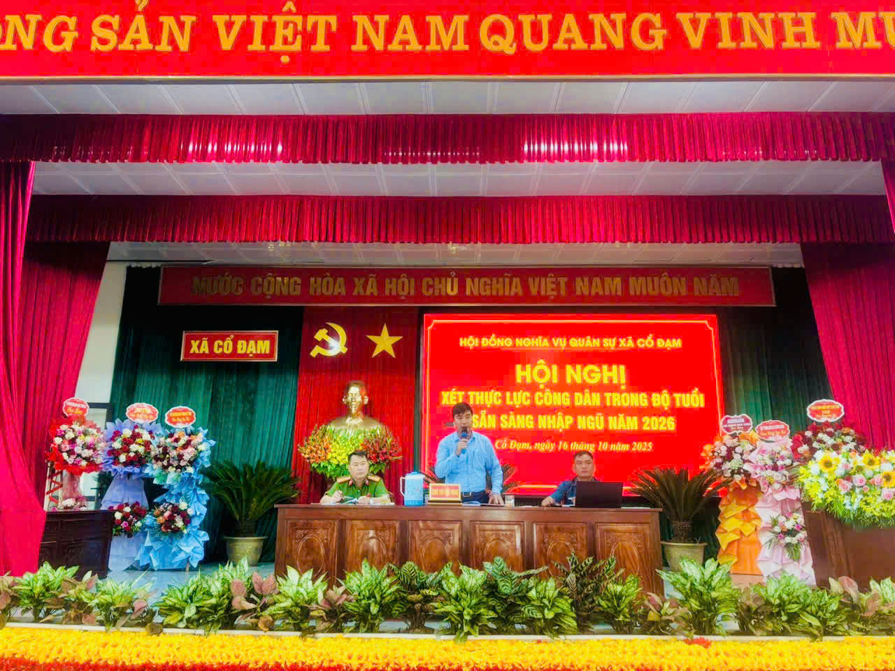 Hội đồng Nghĩa vụ quân sự xã Cổ Đạm tổ chức hội nghị xét thực lực công dân trong độ tuổi sẵn sàng nhập ngũ năm 2026