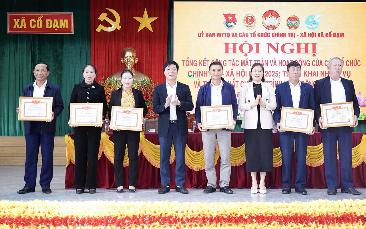 Ủy ban MTTQ xã Cổ Đạm và các tổ chức chính trị xã hội tích cực tuyên truyền thực hiện các nhiệm vụ chính trị tại địa phương