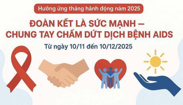 Tháng hành động quốc gia phòng, chống HIV/AIDS (10/11 – 10/12/2025) và Ngày Thế giới phòng, chống AIDS 01/12 – Đoàn kết vì một Việt Nam không còn AIDS