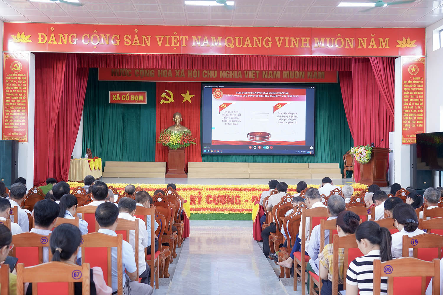 Cổ Đạm tham gia hội nghị trực tuyến toàn quốc về phổ biến, quán triệt và triển khai thực hiện các văn kiện, nghị quyết về công tác kiểm tra, giám sát, kỷ luật của Đảng