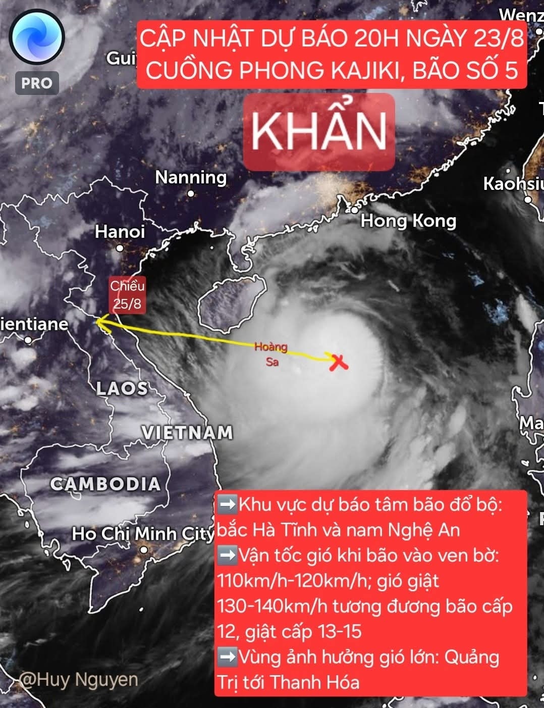 KHẨN! Bão KAJIKI rất mạnh