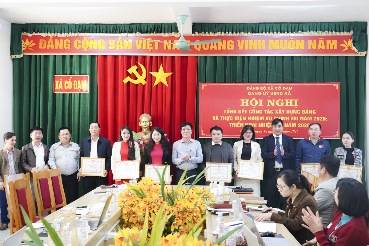 Đảng uỷ UBND xã Cổ Đạm tổng kết công tác xây dựng Đảng và các nhiệm vụ chính trị năm 2025