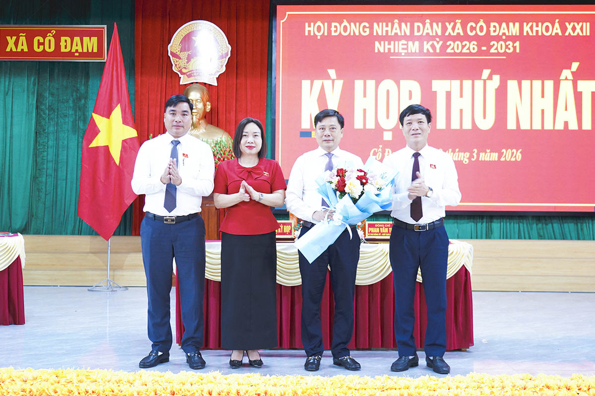 HĐND xã Cổ Đạm khóa XXII họp bầu các chức danh chủ chốt