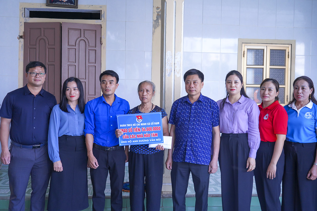 Đoàn xã Cổ Đạm kêu gọi hơn 54 triệu đồng hỗ trợ thanh niên bị tai nạn giao thông