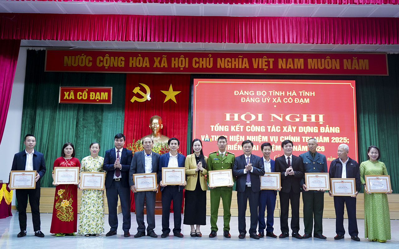 Xã Cổ Đạm tổng kết công tác xây dựng Đảng và thực hiện nhiệm vụ chính trị năm 2025, triển khai nhiệm vụ năm 2026