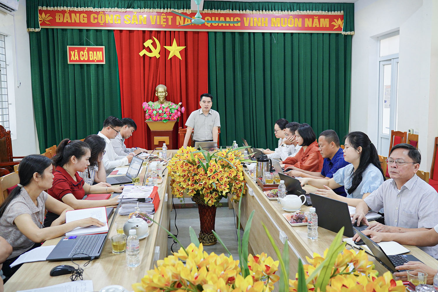 Đoàn liên ngành kiểm tra công tác tổ chức thi hành pháp luật tại xã Cổ Đạm