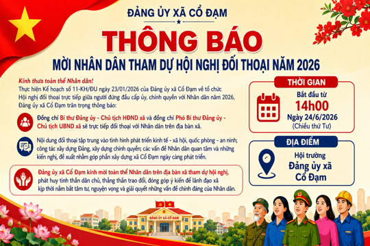 Hội nghị đối thoại trực tiếp giữa người đứng đầu cấp ủy, chính quyền với Nhân dân sẽ được tổ chức vào ngày 24/6