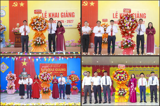 Lãnh đạo tỉnh và xã Cổ Đạm dự Lễ khai giảng năm học mới 2026-2027 