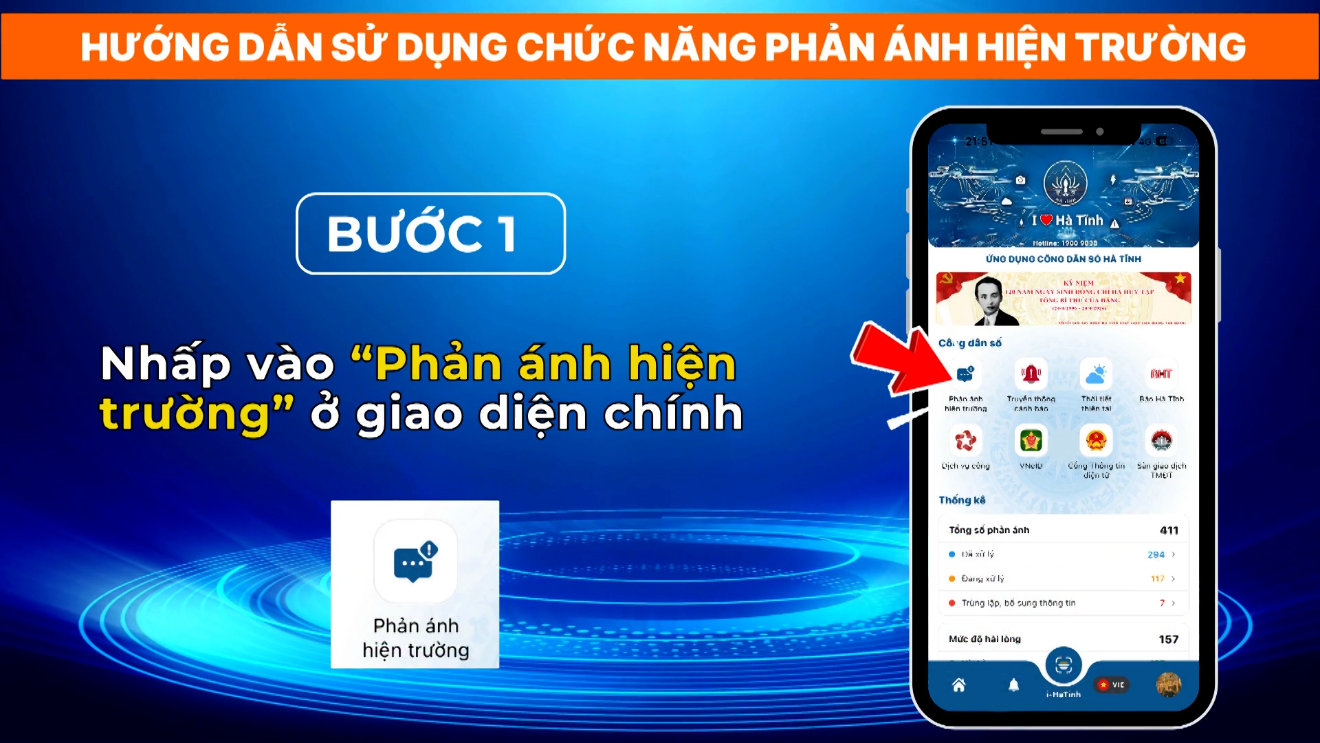 [Video] Hướng dẫn sử dụng chức năng phản ánh hiện trường trên ứng dụng i-hatinh