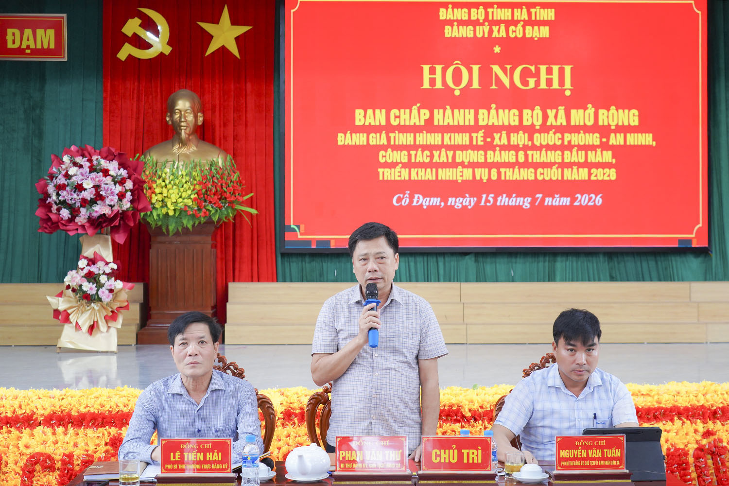 Ban Chấp hành Đảng bộ xã Cổ Đạm đánh giá tình hình phát triển kinh tế - xã hội 6 tháng đầu năm 2026