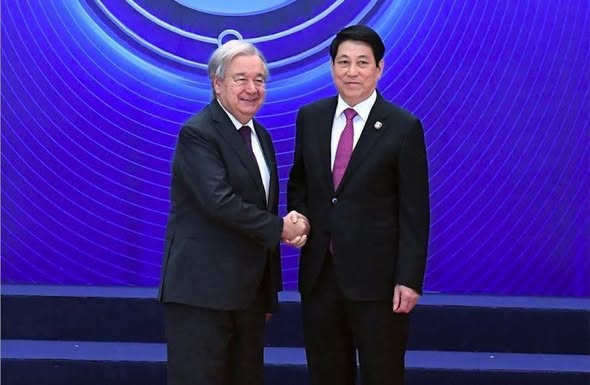Lễ đón chính thức các Trưởng đoàn tại Lễ mở ký Công ước Liên hợp quốc về chống tội phạm mạng