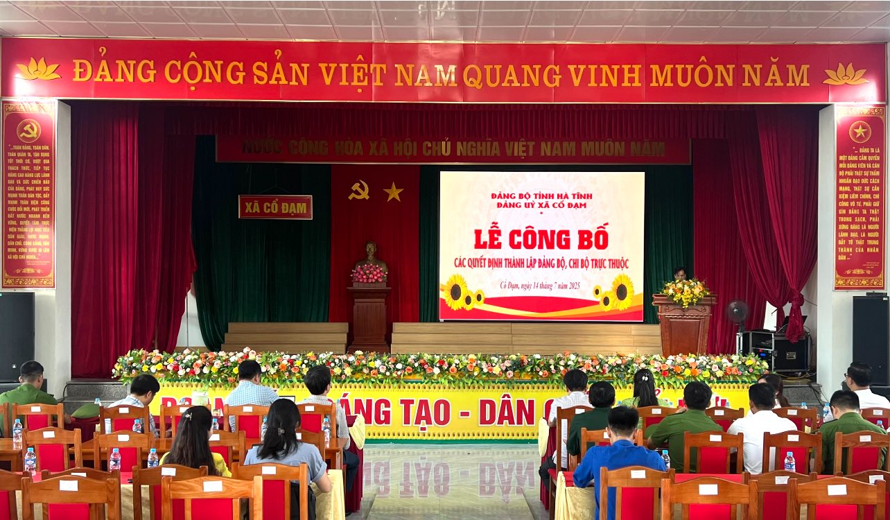 Công bố các quyết định thành lập Đảng bộ, Chi bộ trực thuộc Đảng bộ xã Cổ Đạm 